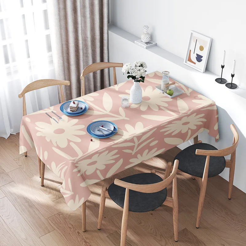 

Vintage Floral TableclothPink Leaf Print Rectangular Dining Cloth Decor Home Decoration This 128-character AliExpress product de