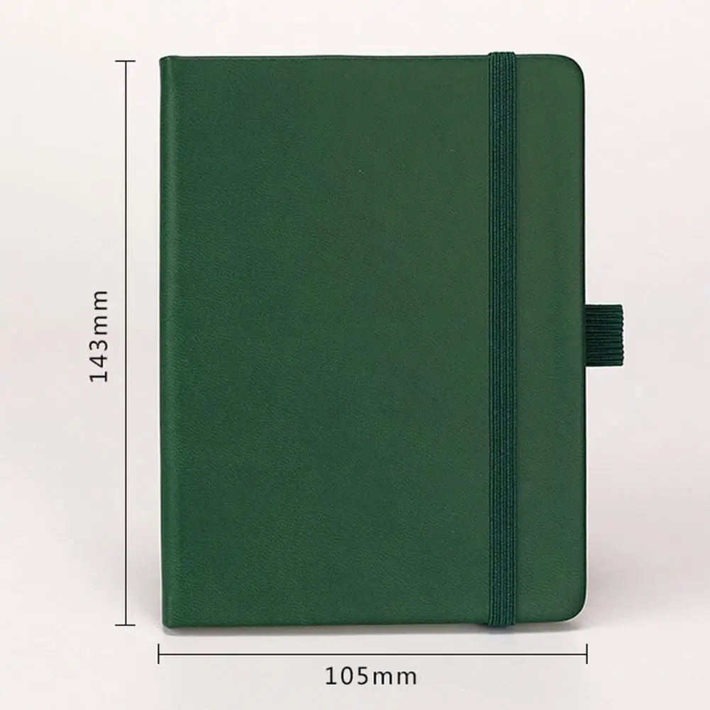 A6 Pocket Notebook Faux Leather Hardcover 200 Pages Ink-Proof Paper Elastic Band Pen Holder Mini Journal Dairy Planner