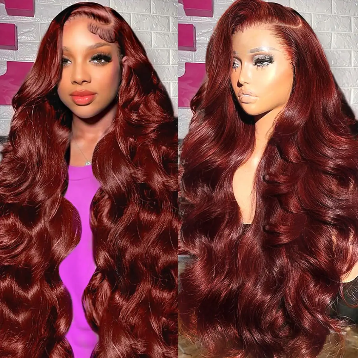 Ulrica Reddish Brown Body Wave 13x4 Lace Front Human Hair Wigs 13x6 Lace Frontal Wig Reddish Brown Human Hair Wig For Women