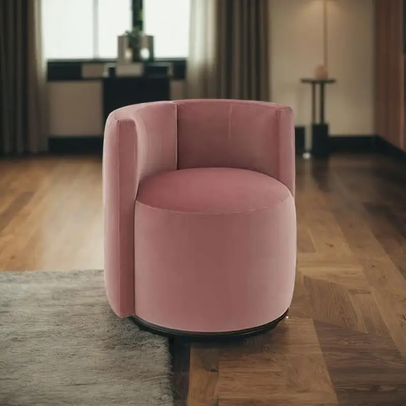 

Custom Made Living Room Designs Without Leg Fabric Round Shape Upholstered Armchair For Living Room Furniture Set