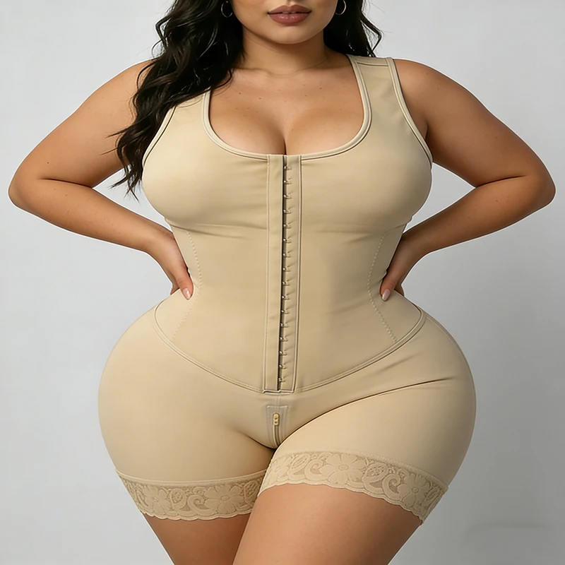 

Утягивающий боди для коррекции живота, корректирующее белье Fajas Colombian Girdles, корсет для моделирования фигуры, послеоперационный бандаж