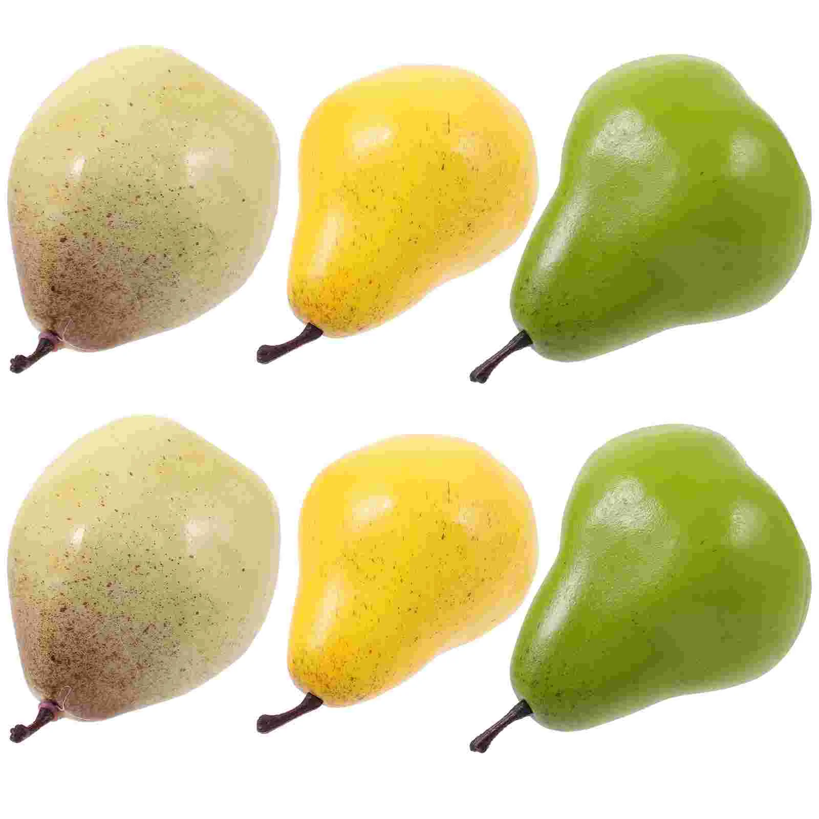 6 Pcs Fake Pear Props Desktop Decor Fruit Model Orange Models Simulation Feel Glue Small Artificial