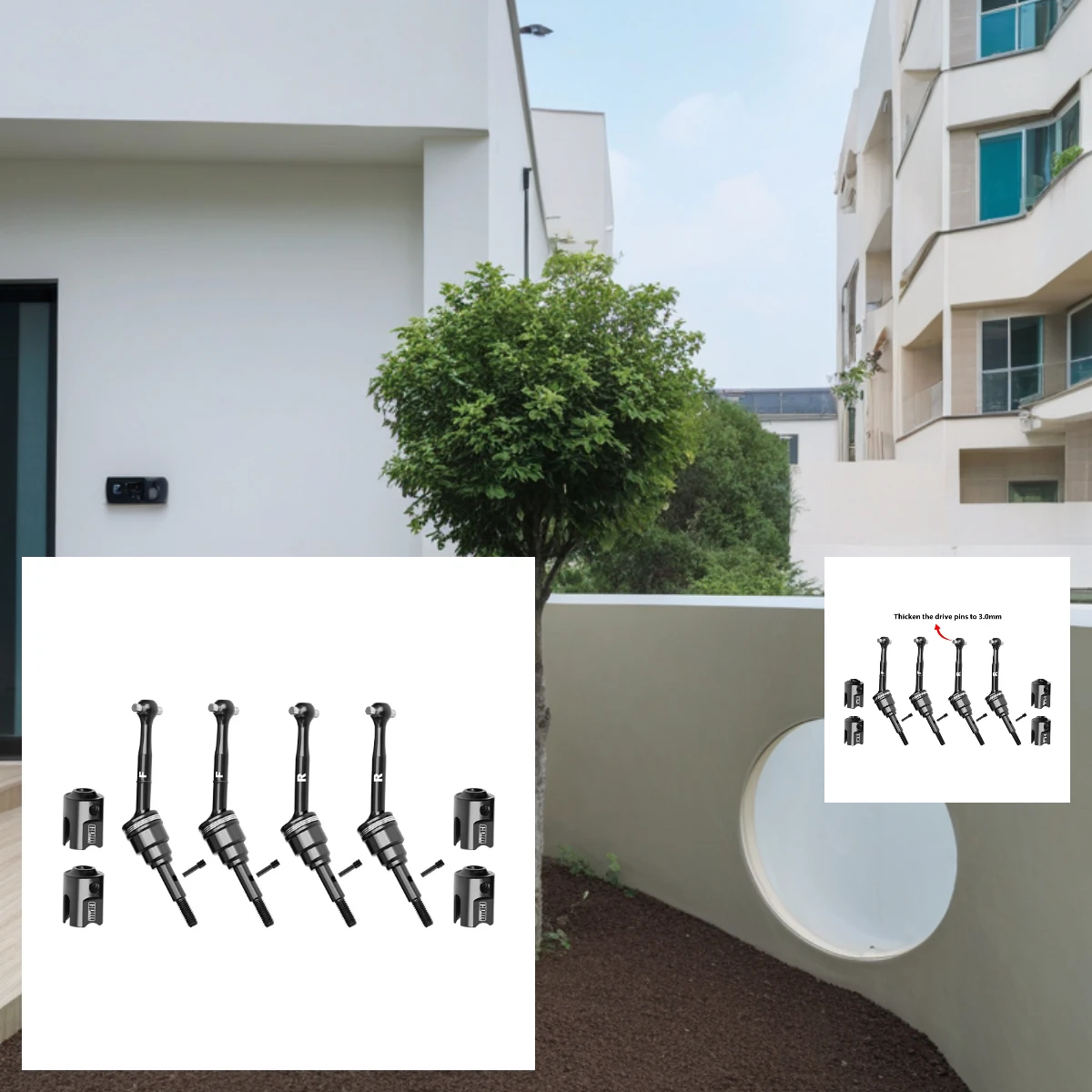 

GPM 4140 Carbon Steel Front & Rear Driveshafts And Drive Cups for Traxxas Mini Slash 4X4 - 108164-1 Upgrade Kit