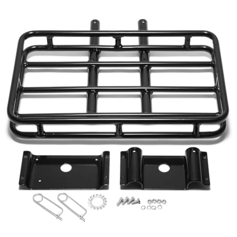 

Universal 16" x 10-1/2" Trailer Hitch Luggage Rack Cargo Storage Rack Quick-detach Fit For Motorcycle Harley Touring Dyna Softi