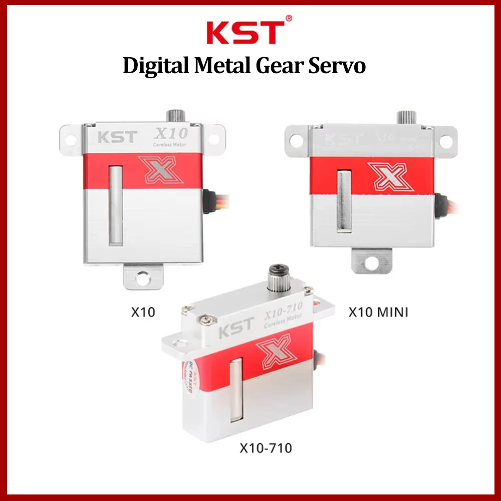 

KST X10 10.8kg /X10 Mini 7.5kg /X10-710 7.5Kg V8.0 Digital Metal Gear Servo 0.10sec for RC Model Glider DIY Parts