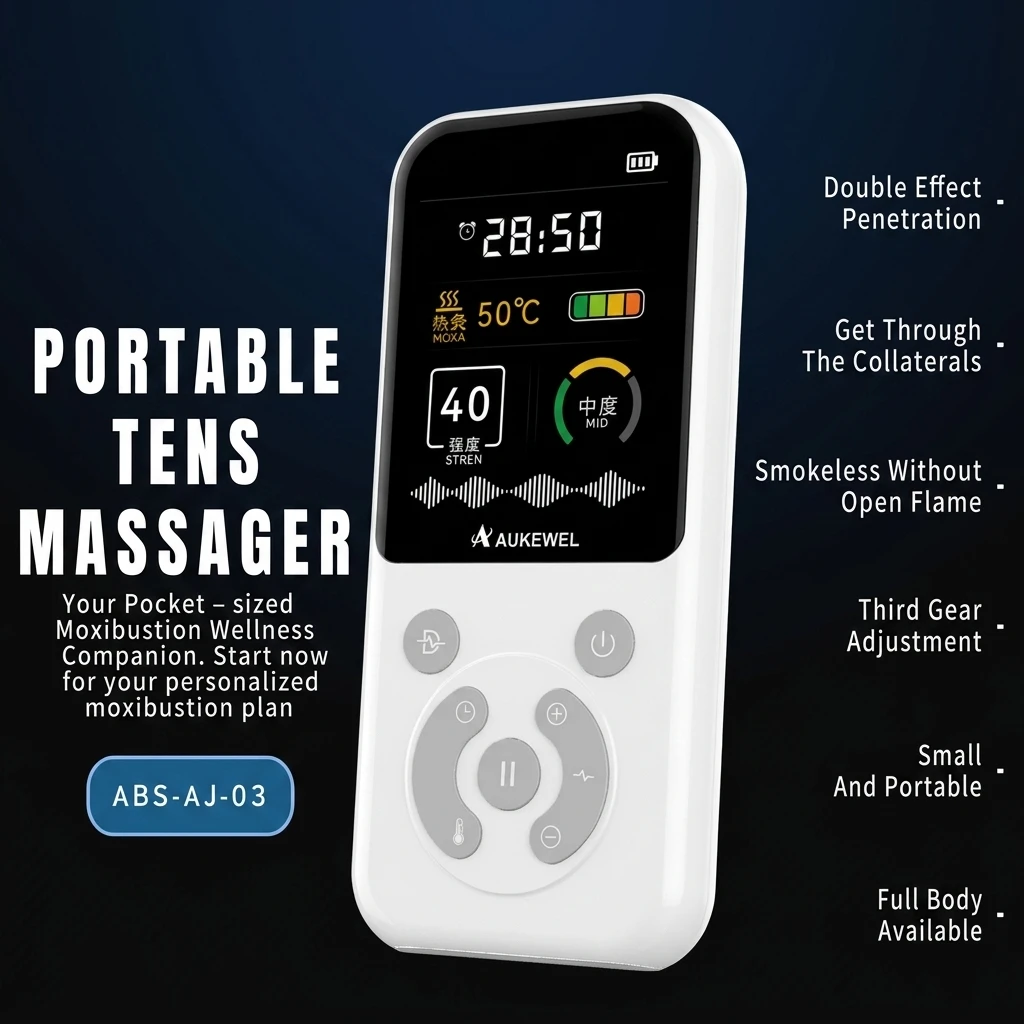 Professional Physical Therapy TENS Unit with 3-Level Intelligent Heat Regulation for Relieving Chronic Pain
