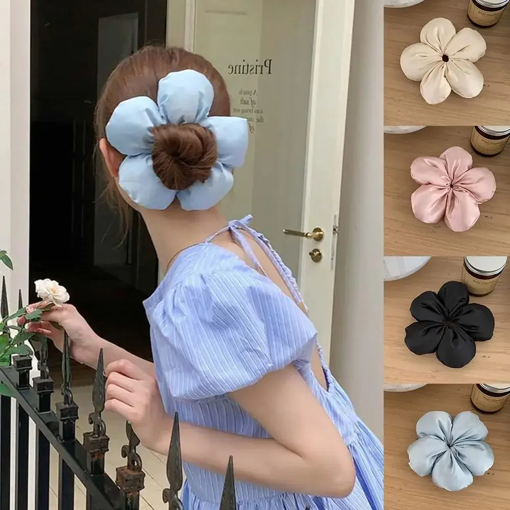 Niche Senior Sense Blogger Wind Sponge Flower Scrunchie INS Scrunchie Hair Rope Head String Rubber Band Bun Head Bow For Girls