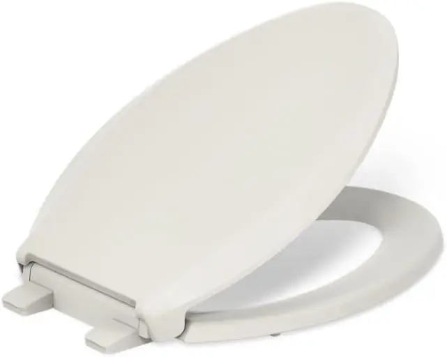 

Elongated Slow Close Toilet Seat with Quiet Lid, Easy Installation Hardware for Comfort and Durability