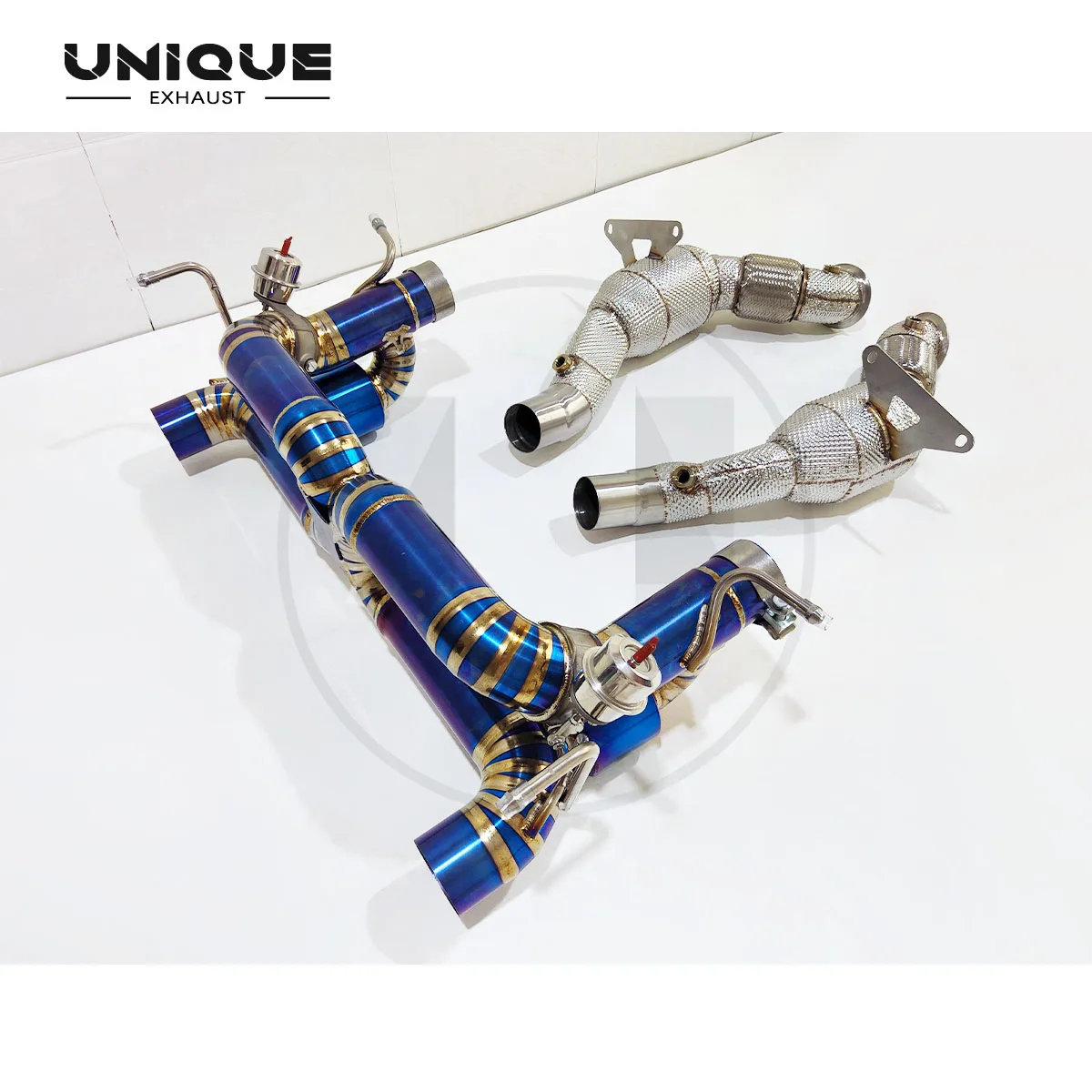 

UNIQUE for Ferrari 488 3.9t TC4 titanium sports Valved Exhaust System with catted downpipe