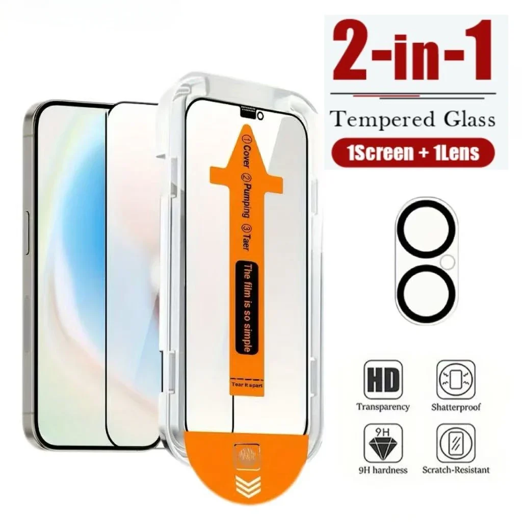 2IN1 HD Klar Displayschutzfolie Für iPhone 16 14 15 13 12 11 Pro Max Kamera Objektiv Gehärtetes Glas Für iPhone 12 13 Mini 16 15 Plus