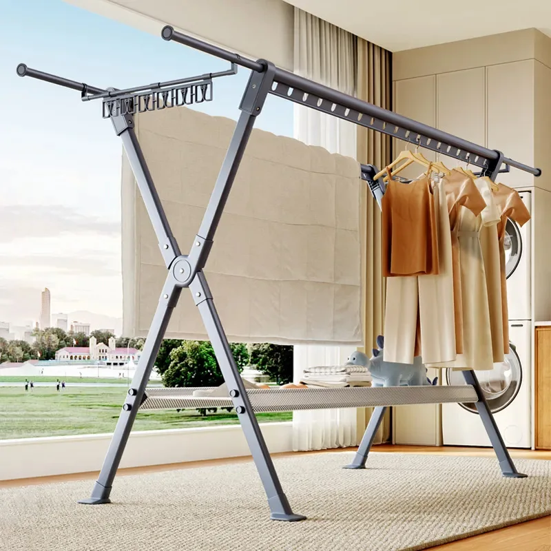 Floor-to-ceiling drying rack, thickened drying rod, stable drying, windproof, bold and retractable manufacturer's straight hair