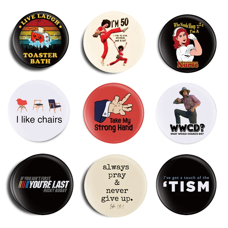 Mental Health Tinplate Soft Button Pin I've Got A Touch Of The TISM Metal Brooch Clothes Bag Lapel Badge Creative Jewelry Gift