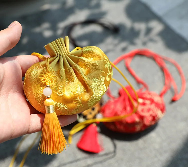 Silk High Quality Chinese Style Palace Sachet Bag Retro Series Palace Sachet Bag Tassel Jewelry Bags Car Decoration Gift Bag