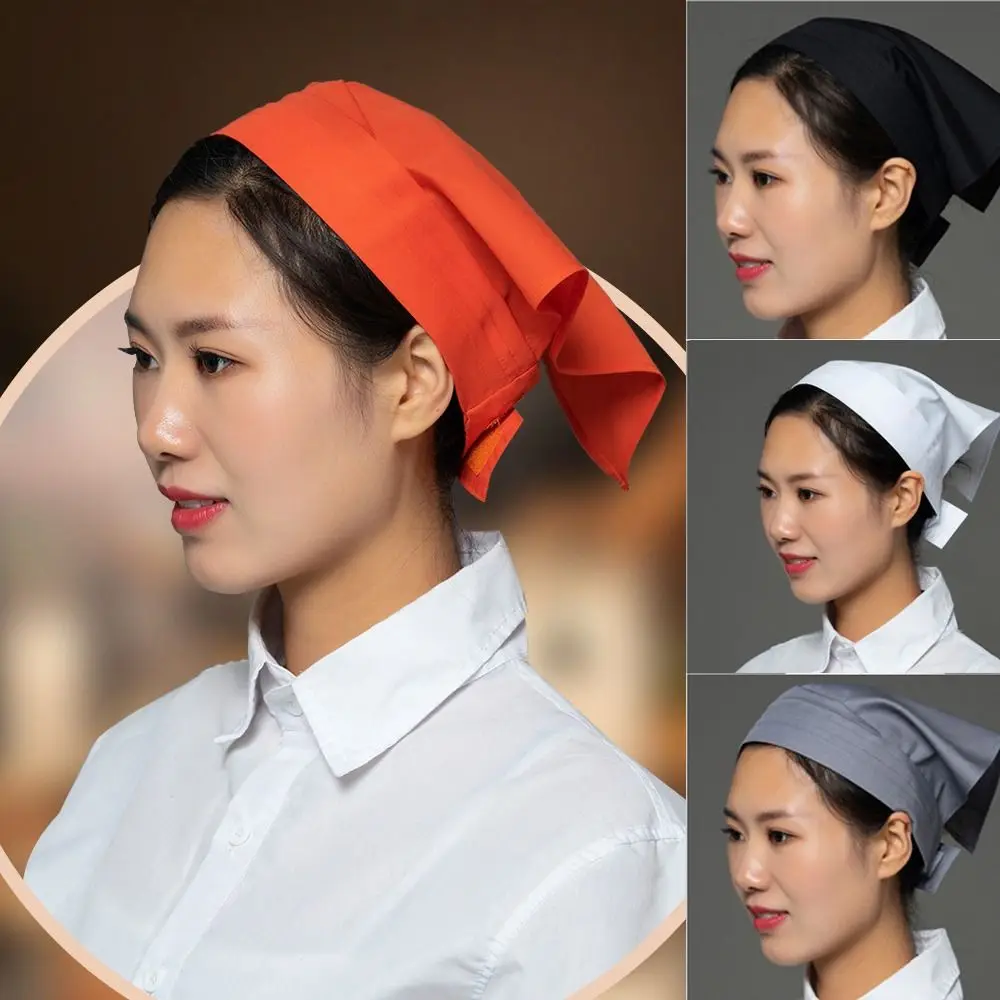 Bundled Hair Waiter Triangle Headband Smoke-proof Dust Breathable Work Hat Work Wear Kitchen Wrap Hair Hat Canteen Catering