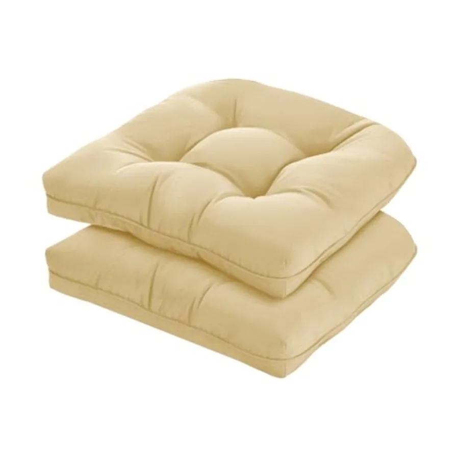 

19x19 Outdoor Chair Cushions Set of 2 Tufted Wicker Patio Furniture Cushions Thick Outdoor Seat Cushions for Lawn Chairs Overst