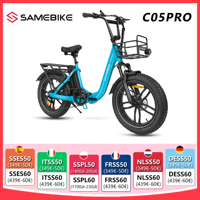 SAMEBIKE CY20 Electric Bike 36V 12AH Battery Folding Electric bicycle 20 Inch Fat Tire E-bike with Front basket