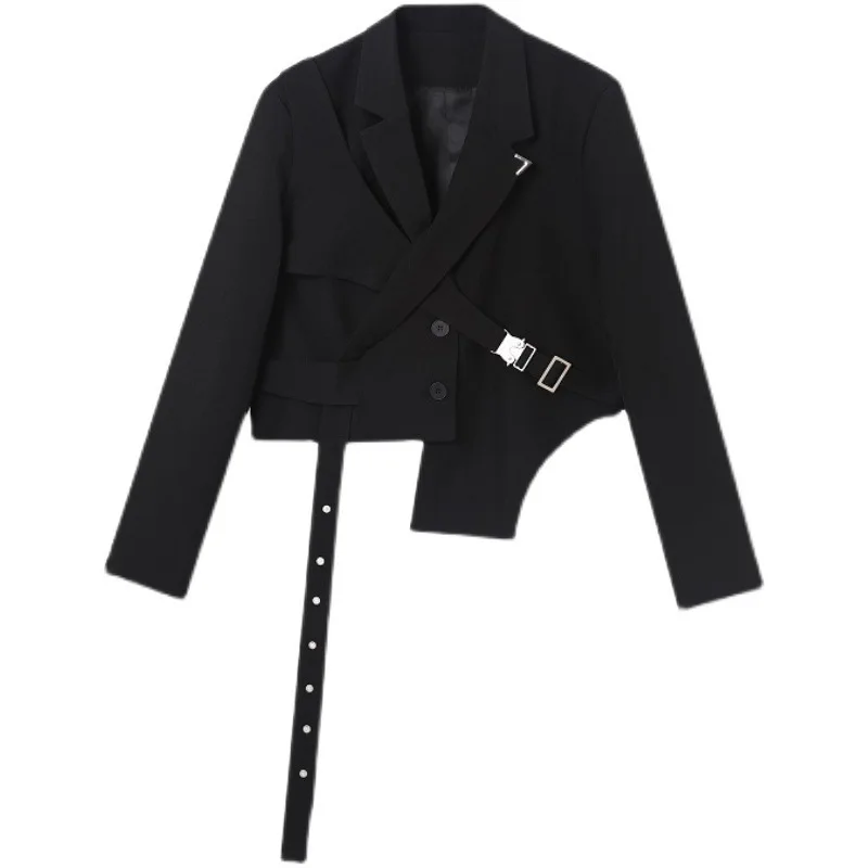 WTHT Fashion Men’s Irregular Deconstruction Spliced Design Blazer Coats Trendy Lapel Long Sleeves Jacket Male 2025 Summer 2A0648