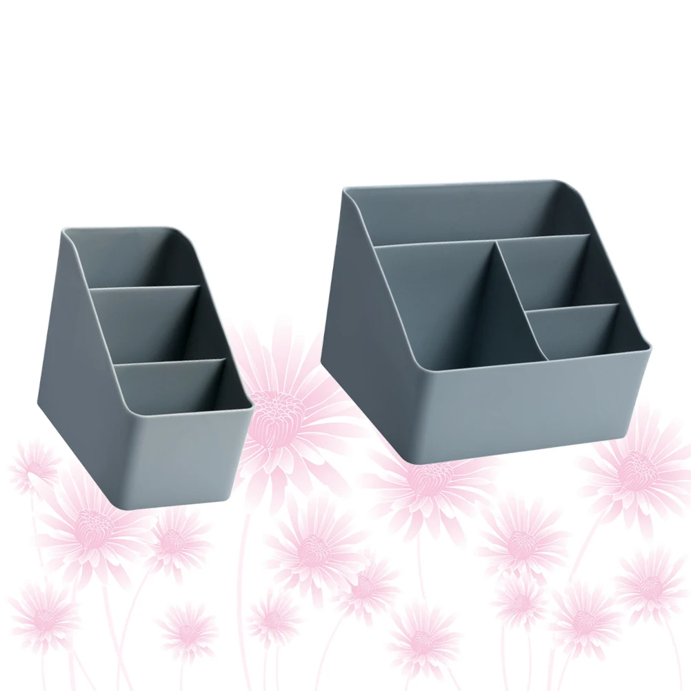 

2Pcs Cosmetics Storage Box Portable Makeup Organizer 3-Grids Pink 4-Grids Dusty Blue Clear Accessories Holder for Home