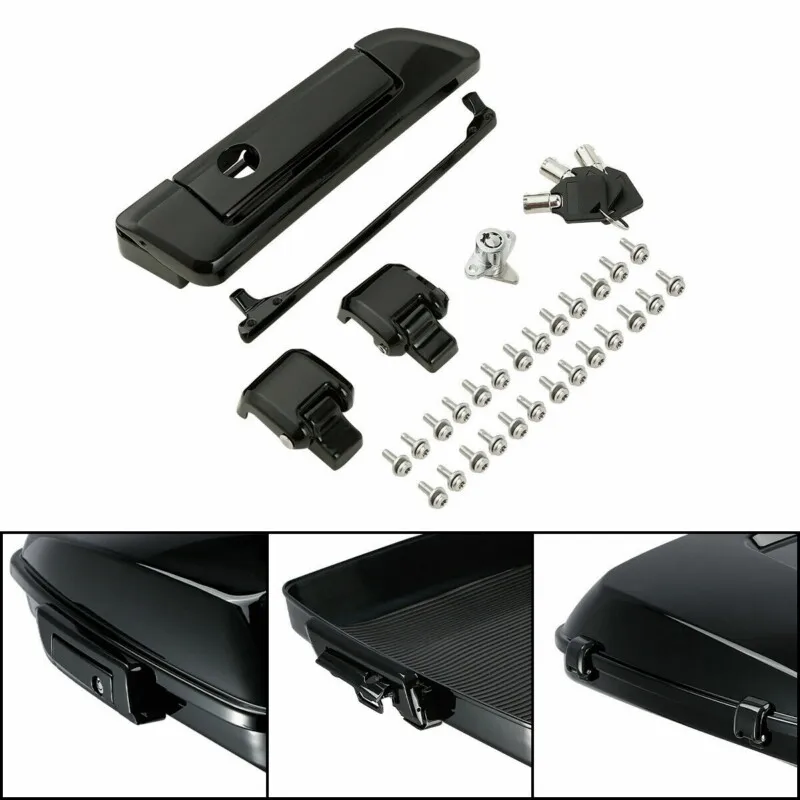 Motorcycle Pack Trunk Lid Latch Lock Key Hardware Kits For Harley Tour Pak Touring Road Glide Electra Glide Road King 2014-2024