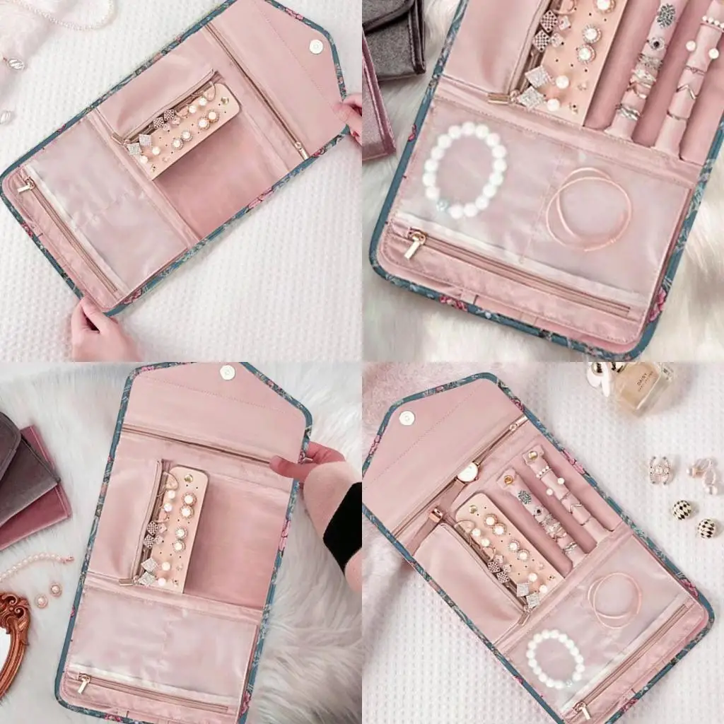 

J78F Портативная сумка для хранения ювелирных изделий, водонепроницаемая сумка с несколькими отделениями для аксессуаров