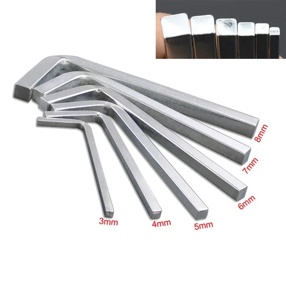 3-10mm L Shaped Square Head Wrench Square Key 4Point Chromium Vanadium Steel Wrench Screwdriver For Tighten Square Screw Set