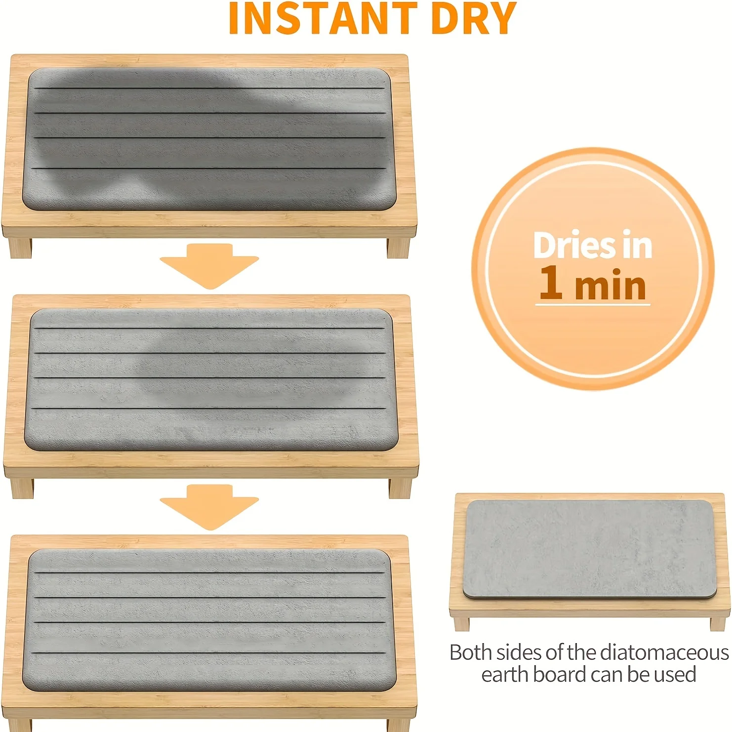 Suction Cup Sink Caddy Organizer, Quick-Drying Stone Soap Dispenser Tray with Drainage Holes, Multifunctional Drain Rack