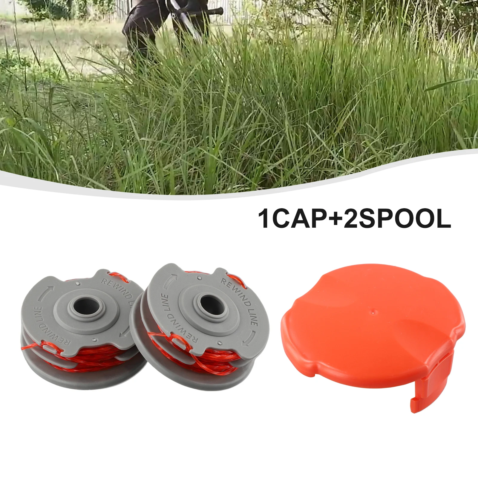 1set Trimmer Spool& Line For Flymo Contour 500 Power Plus 500& 500XT Cutter Lawn Trimmer String Trimmer Spool