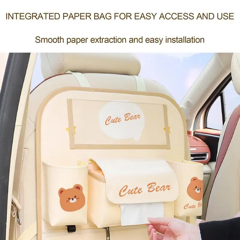 Multi Pocket Car Backseat Organizer With Touch Screen Tablet Holder Auto Storage Pockets Cover for Toddlers  Travel Accessories