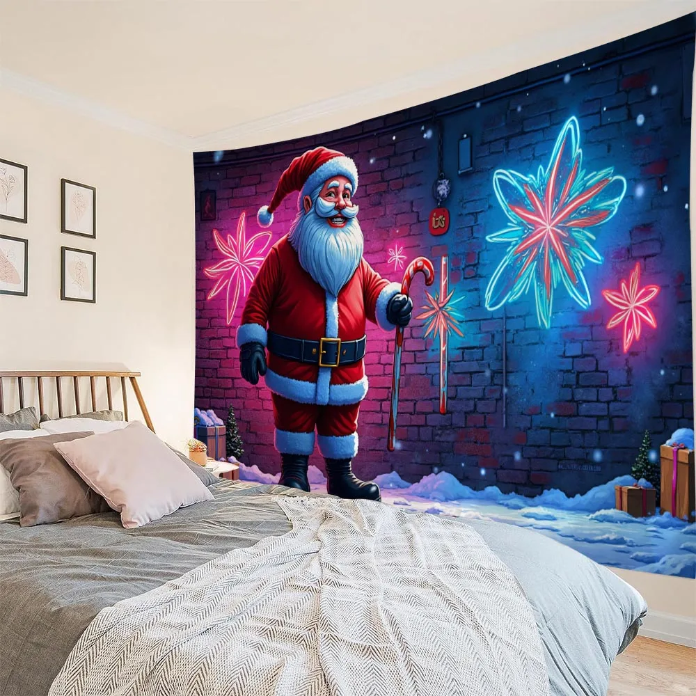 Santa Claus Festival Tapestry Christmas Spring Festival Celebration Atmosphere Home Decoration Wall Hanging Background Cloth 5