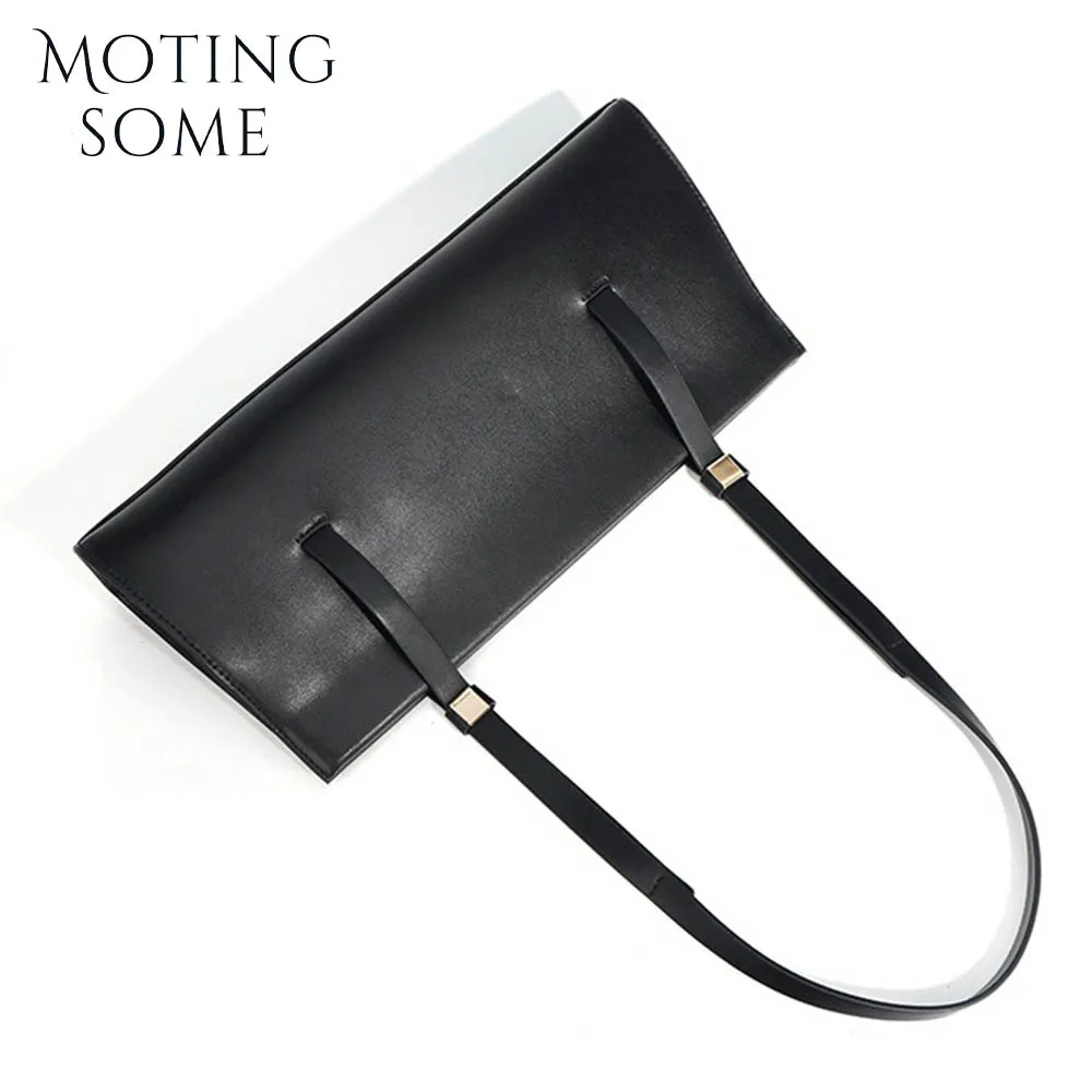 Motingsome Chic French Style Women Saddle Bags Underarm Shoulder Leather Purses Fashion Lady Daily Bag Luxury Designer Tote 2024