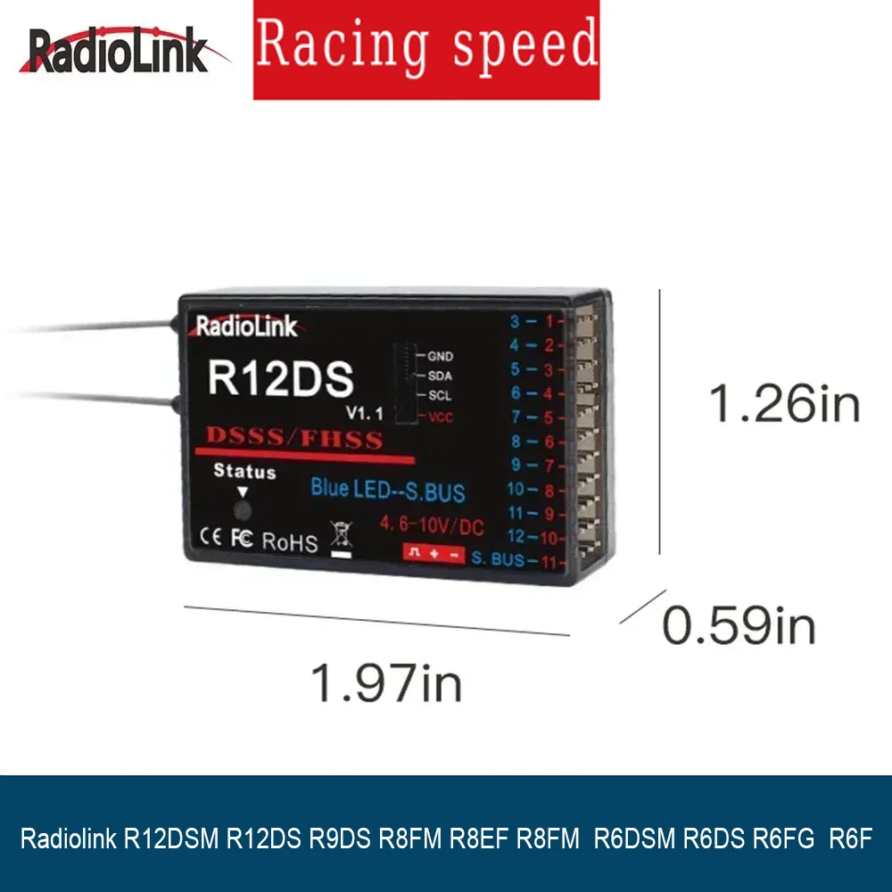 Radiolink R12DSE R12DS R9DS R8FM R8EF R8FM  R6DSM R6DS R6FG  R6F Rc Receiver 2.4G Signal for Transmitter RC  Accessories