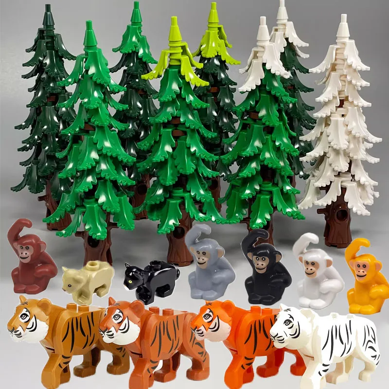 

MOC Christmas Gift Assembly Toy Small Particle Building Blocks Christmas Tree Fir Tree Scene Desktop Ornament