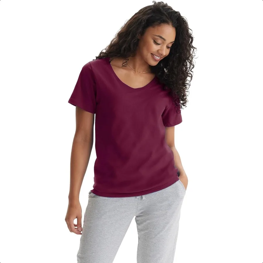 

PerfectT VNeck TShirt Cotton Short Sleeve Tee for Women 1 or 2 Pack