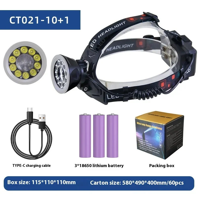 Super Powerful Headlamp Rechargeable Led Headlight 18650 High Power Led Head Flashlight Outdoor Camping Fishing Head Lamp