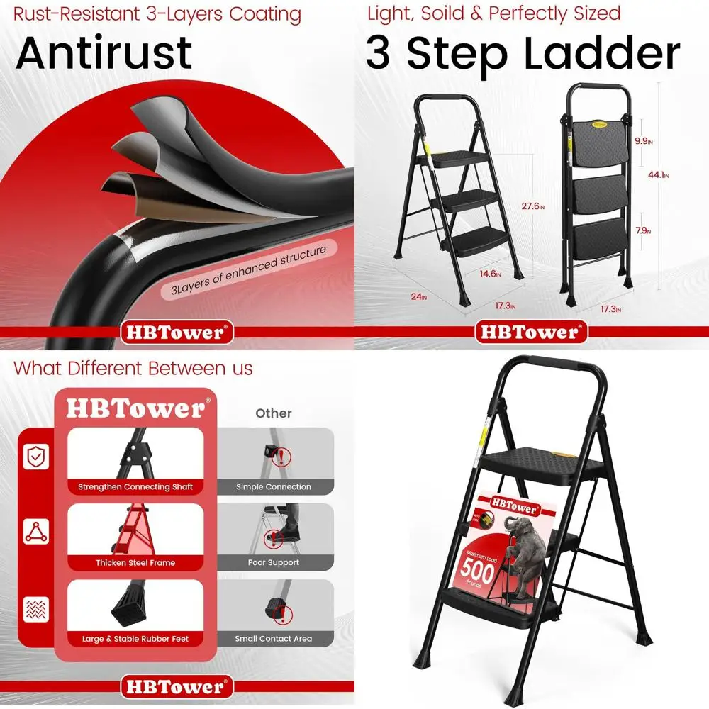 

Стремянка Прочная, сверхмощная стремянка для взрослых, широкая противоскользящая стремянка с педалью, складная стремянка для домашней кухни Garag