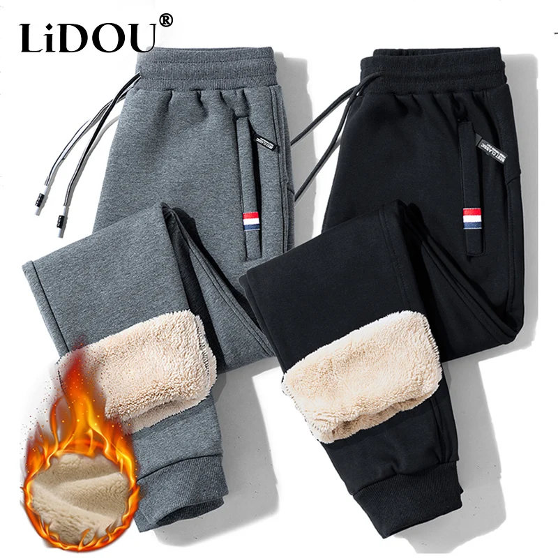 

Winter Thick Casual Warm Fleece Sweatpants Male Pants Men Thermal Trousers Fashion Brand High Quality Joggers Streetwear Clothes