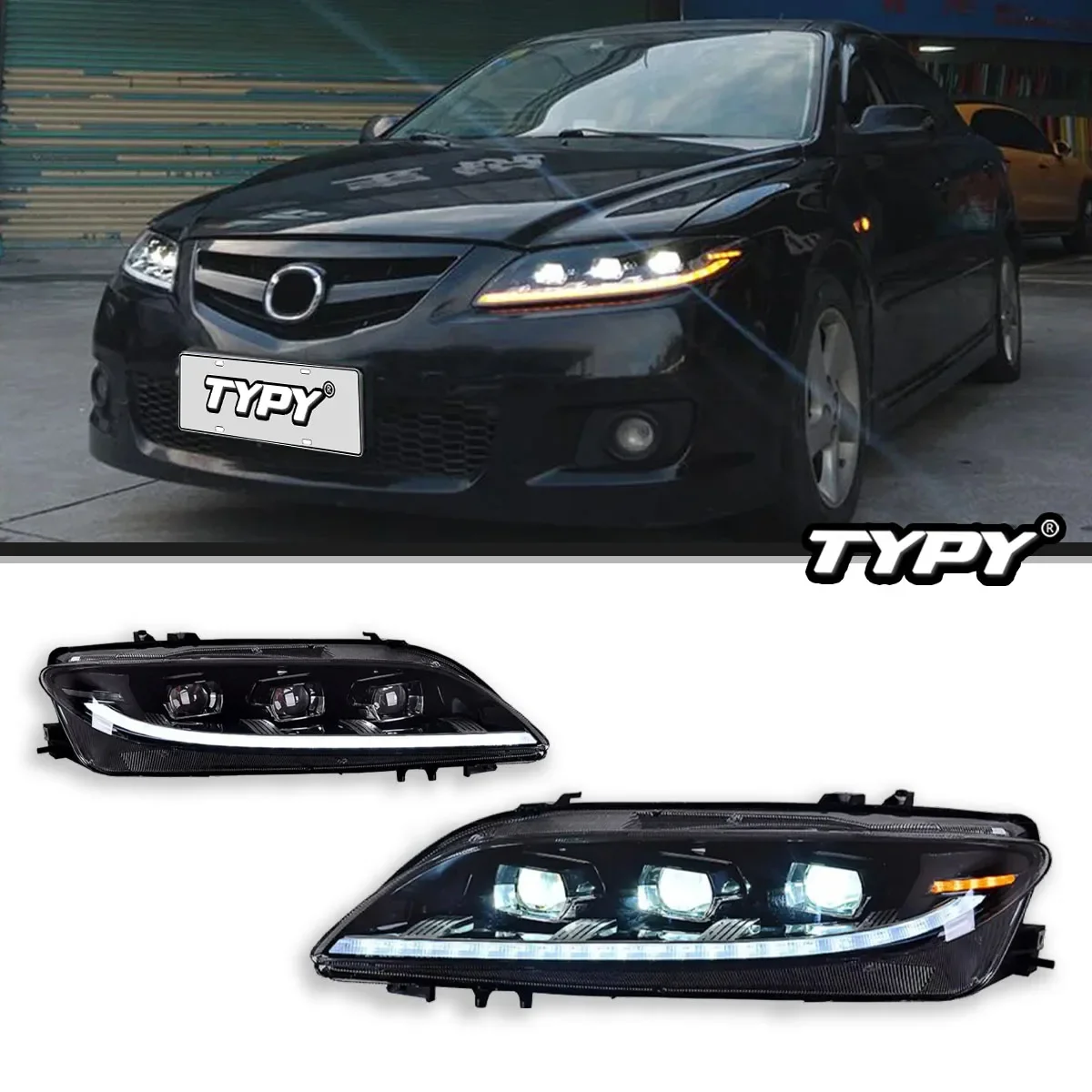 

Автомобильные аксессуары, светодиодные фары для Mazda 6 M6 (GG1) S, I 2003-2008 годов, Mazdaspeed Sedan/Hatchback/ Wagon, динамические фары