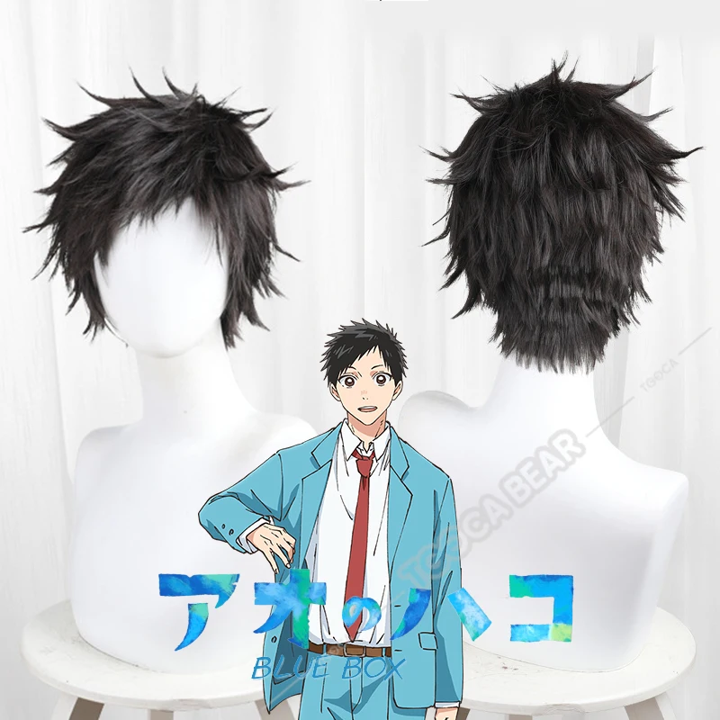 Taiki Inomata Cosplay Wig Anime Blue Box Black Short Hair Ao No Hako Chinatsu Kano Heat-resistant Fiber Hair+Wig Cap Halloween