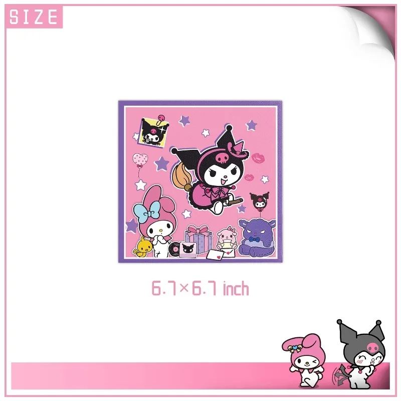 Sanrio Kuromi My Melody suministros de fiesta de cumpleaños, juego de vajilla, cubiertos de fiesta de cumpleaños para niños, decoración, servilleta, taza de papel