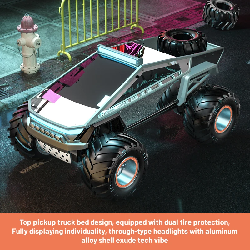 

2.4G Alloy RC Car Crawler Big-wheel Remote Control Off-road Climbing Vehicle with Cool Lights Toys for Children Q202