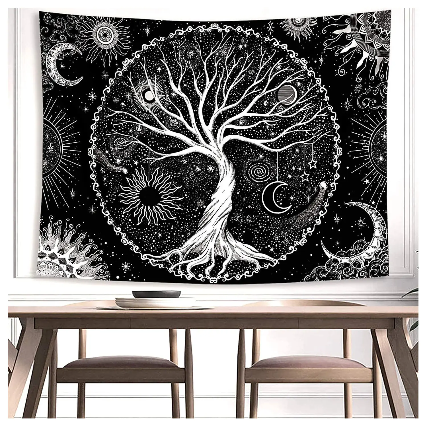 Manufacturers Wholesale A Custom Colorful Abstract Hippie Trippy Wall Hanging 3D Circle Void Tapestry Psychedelic Wall Tapestry