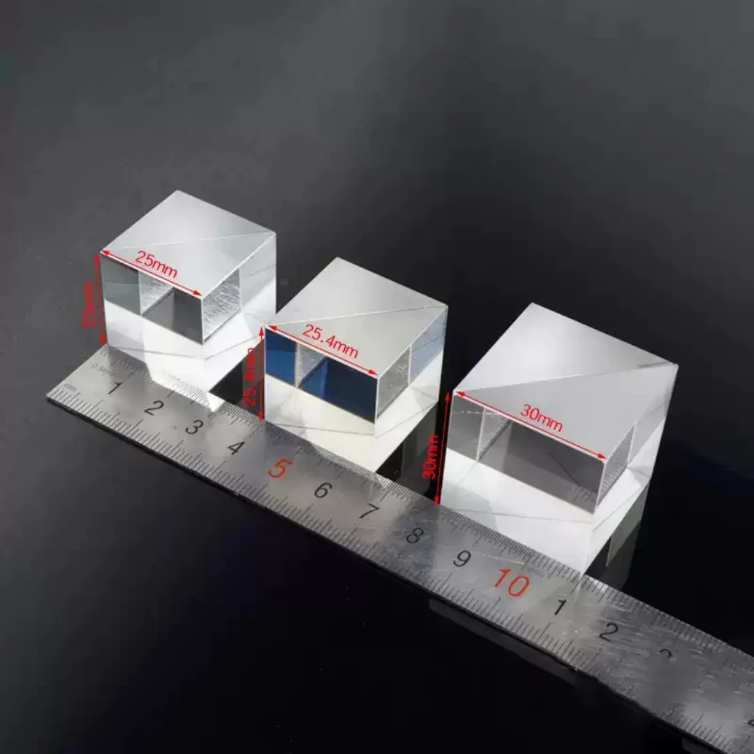 ‌Educational 25.4mm Optical Glass Beam Splitter Prism 1:1 Split Ratio For Lab Imaging Light Path Division Teaching Experiment
