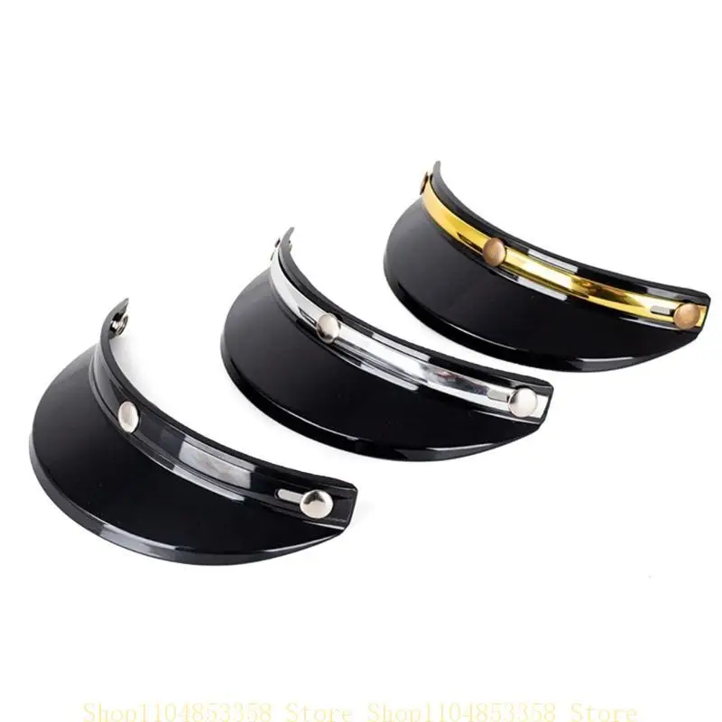 

652F 3 Snap-Button Visor Up Wind Shield for Open Face Motorbike Helmet Half Open Face Helmet Brim Visor