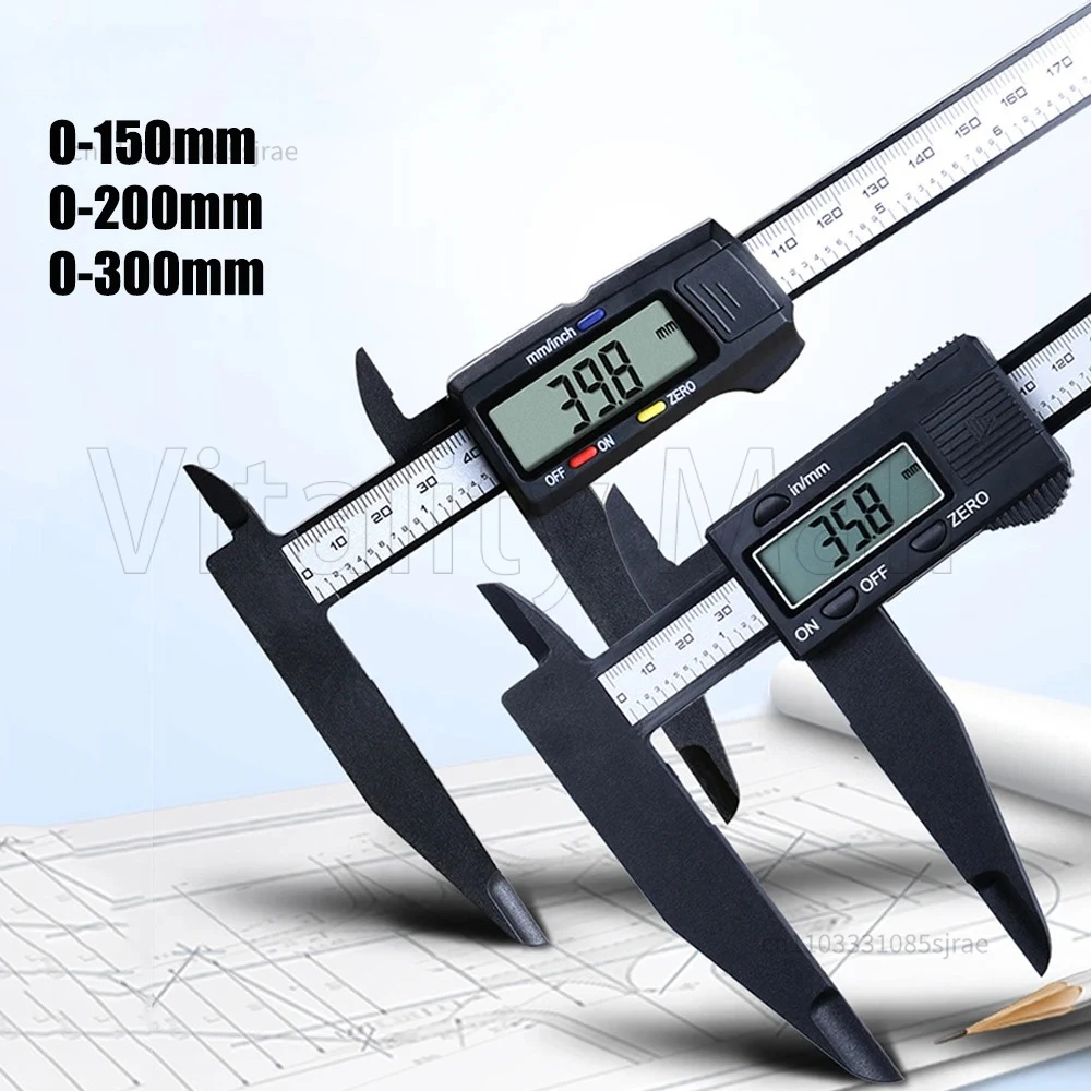 

150/200/300mm Electronic Digital Vernier Caliper Long Jaw Micrometer Inner Outer Diameter Gauge Measuring Tools