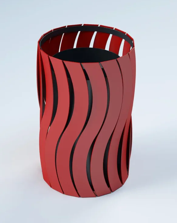 new design round hot selling outdoor large modern trash can galvanized steel waste container bin recycling bin