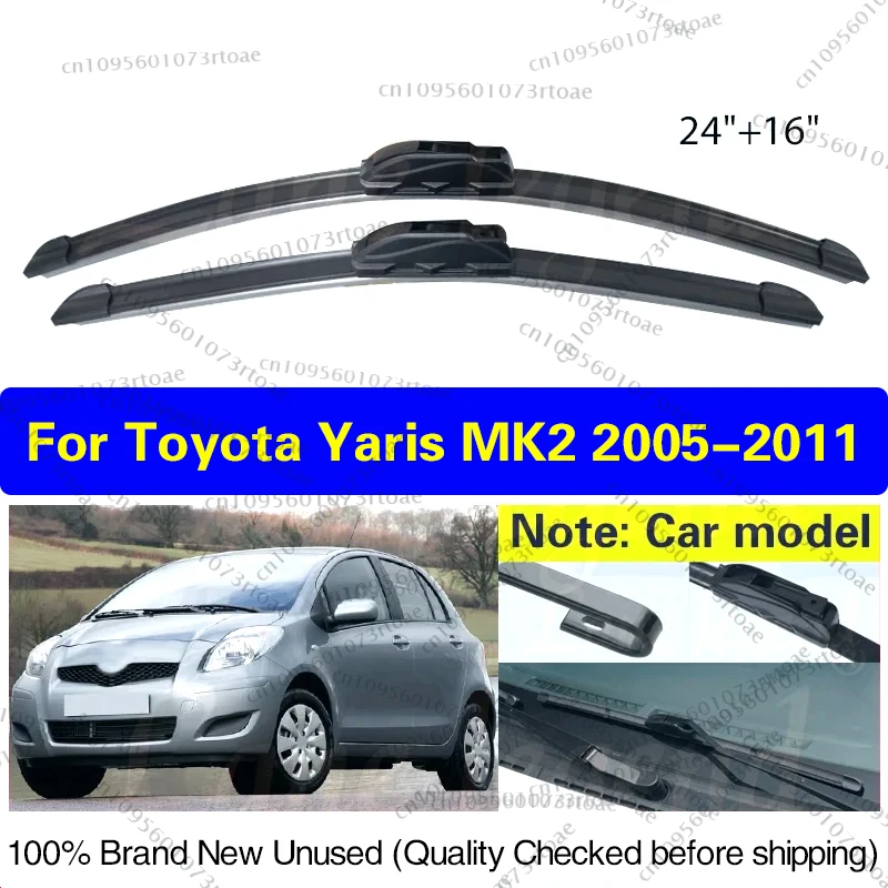 

Car Wiper Blade Windscreen For Toyota Yaris MK2 2005 - 2011 Front Window Windshield Wipers Car Accessories 2008 2009 2010 24"16"