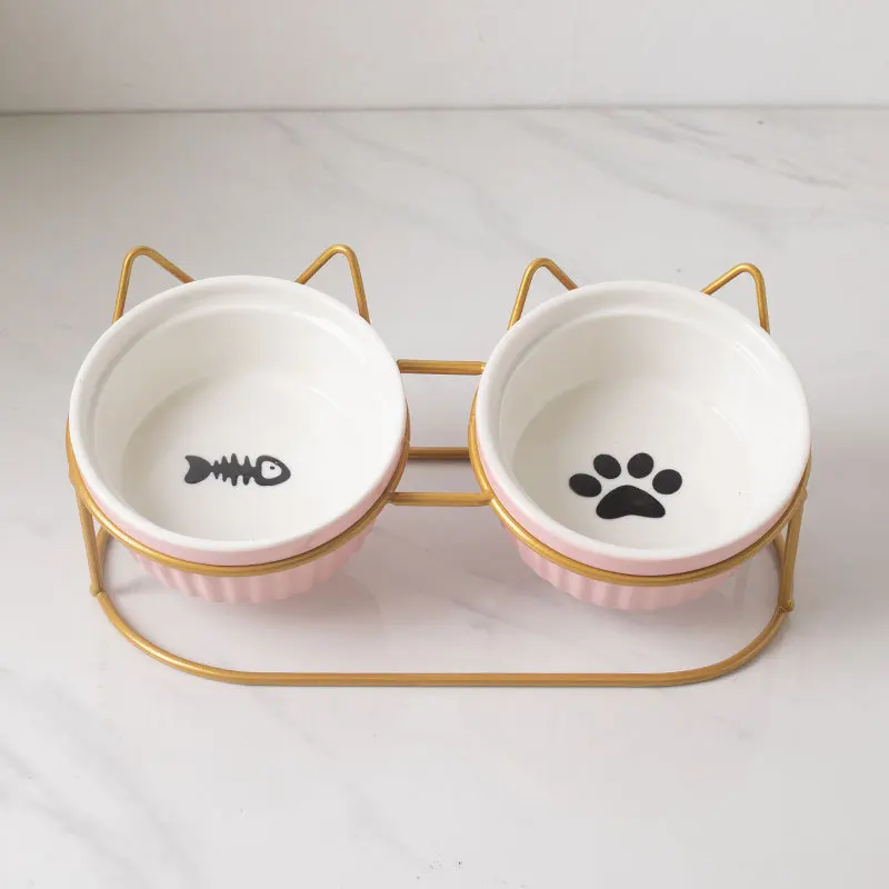 

Cervical Protection Anti Tip Pet Bowl Food Water Feeder For Cat Dog