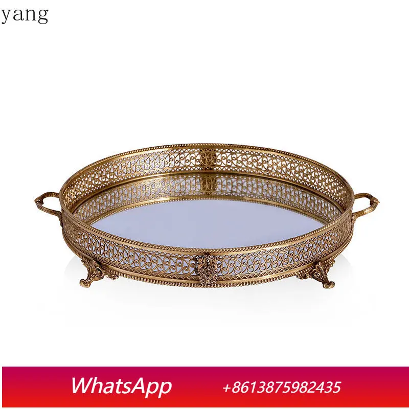 CX luxury all-copper tray living room desktop exquisite retro decorative jewelry ornament