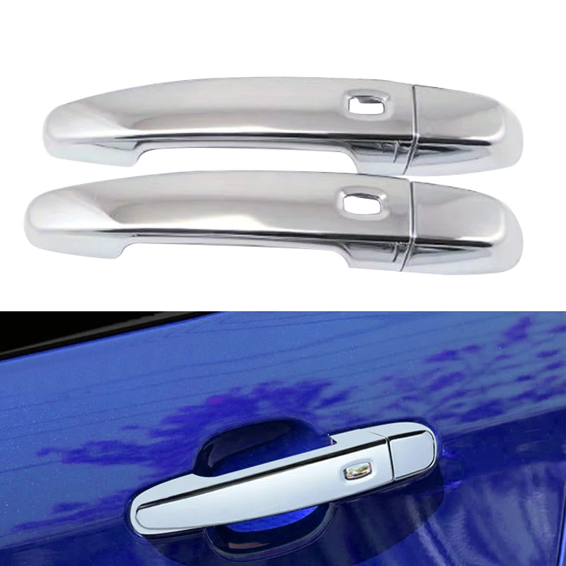 

4Pcs/Set Silver Exterior Front Door Handle Cover Trim Decor Smart Hole Fit for Chevrolet Camaro 2016 2017 2018 2019 2020 New