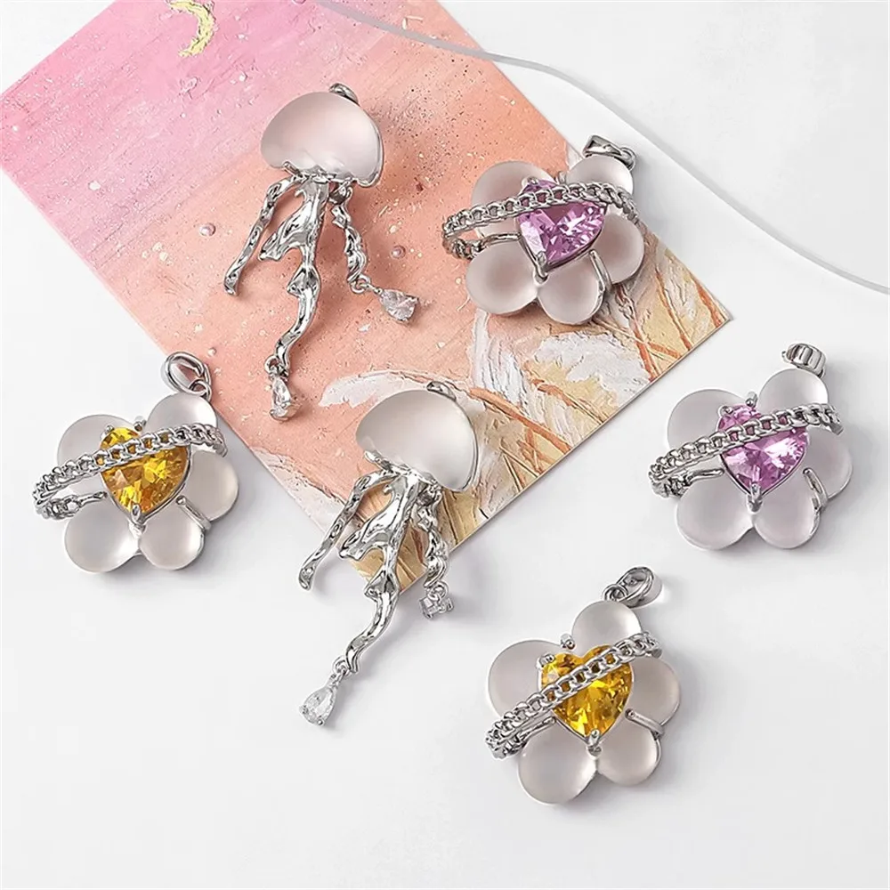 

High-end Niche Sweet Cool Slightly Set Zircon Pendant Diy Handcrafted Earrings Jewelry Bracelets Necklaces Material Accessories